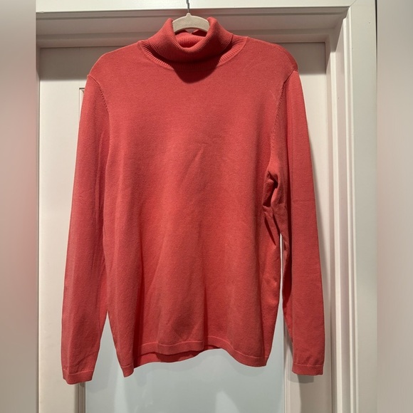 CHICO’S Orange Melon Turtleneck Sweater Size 2 which is M longsleeve Cla… - Picture 1 of 13
